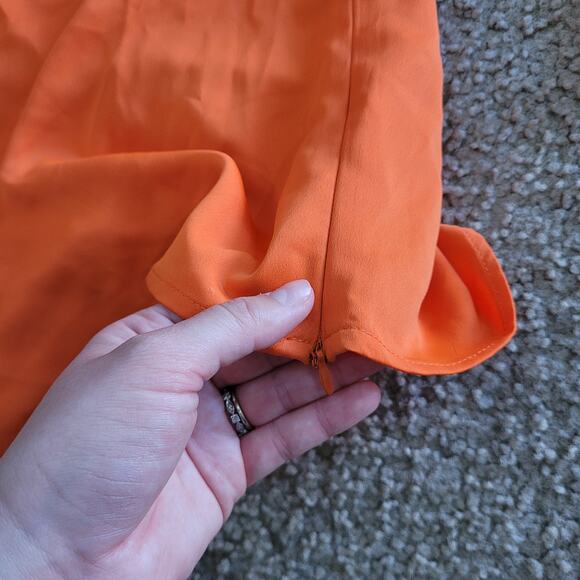 NWT Alberto Makali New York Women's‎ Orange Split Sleeve Blouse. Size M - Picture 4 of 11